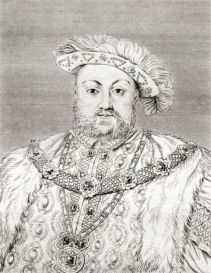 Henry Viii, 1491 Drawing by Vintage Design Pics - Pixels