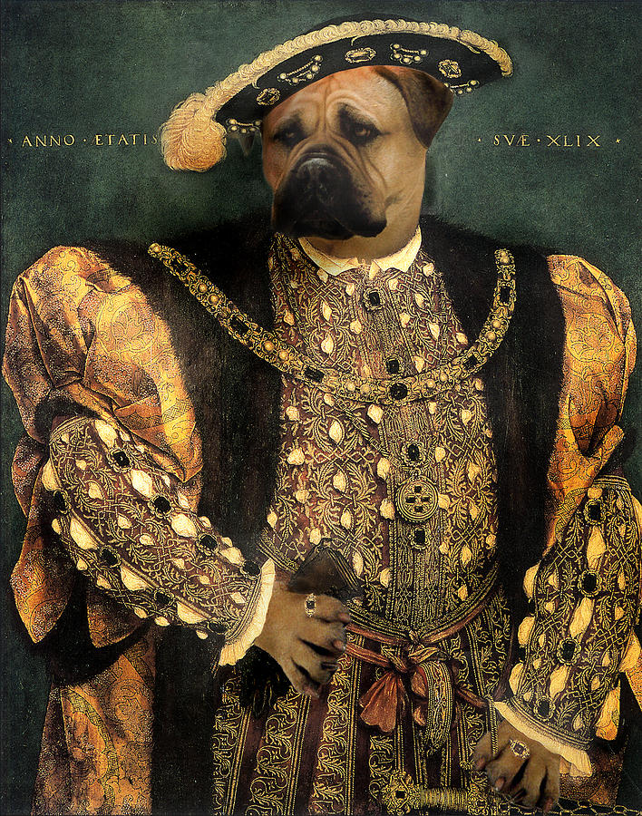 Mastiff Digital Art - Henry VIII as a Mastiff by Galen Hazelhofer