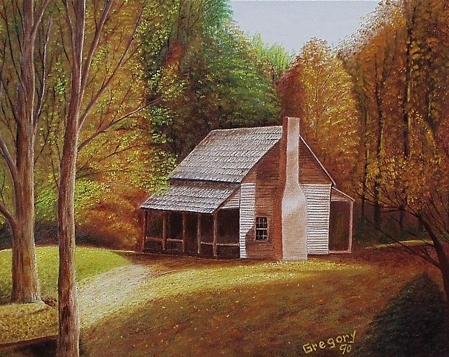Henrys cabin Painting by Gene Gregory