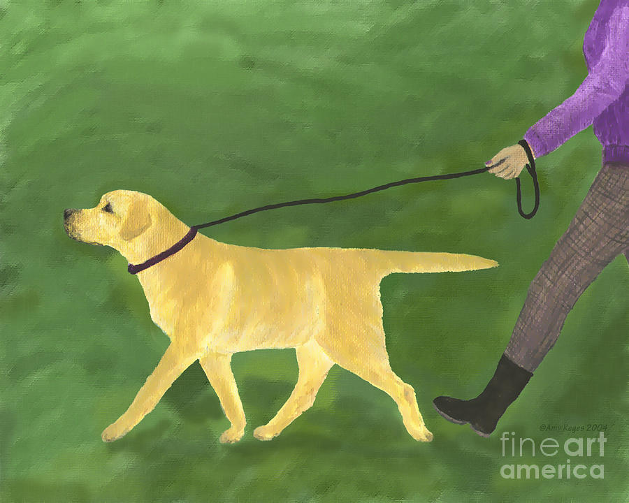 Her Dog Took Her Everywhere Painting by Amy Reges