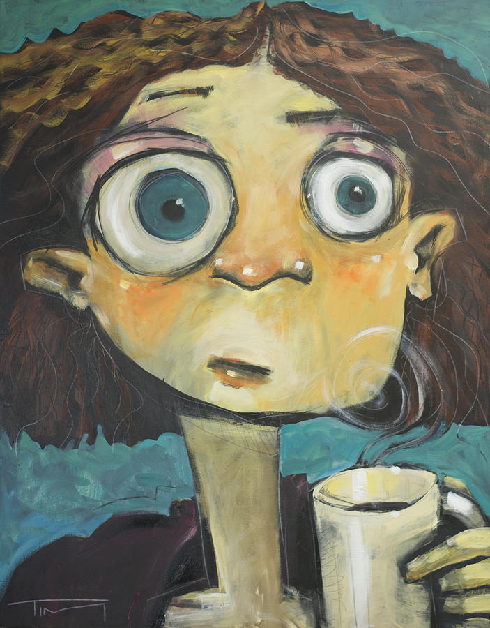 Her First Sip Of Coffee Painting by Tim Nyberg