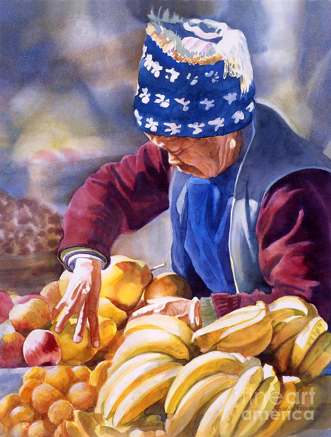Fruit Painting - Her Fruitstand by Sharon Freeman