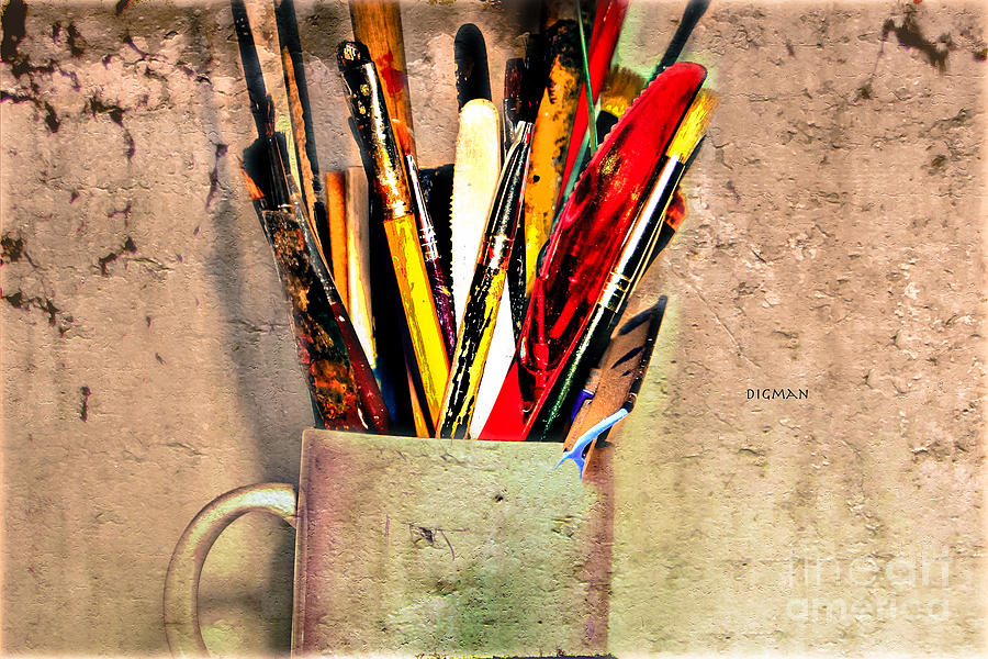 Brushes Photograph - Her Morning Coffee by Steven Digman Brushes Photograph - Her Morning Coffee by Steven Digman