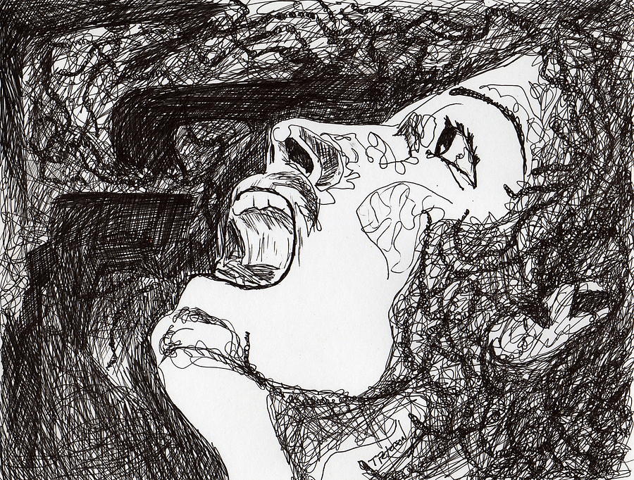 Her Own Personal Demons Drawing by Todd  Peterson