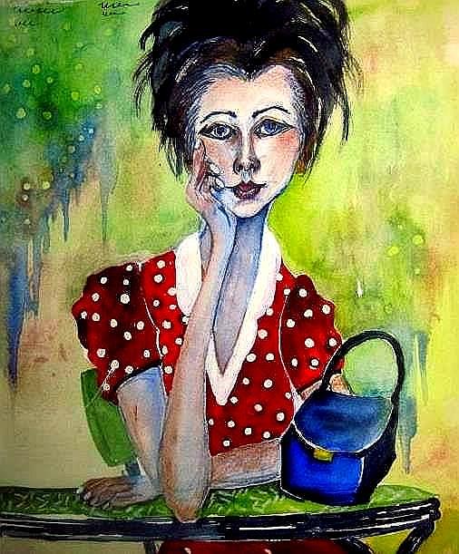 Her Purse Too Painting by Esther Woods