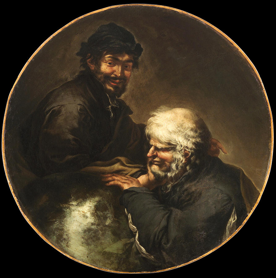 Heraclitus and Democritus Painting by Salvator Rosa