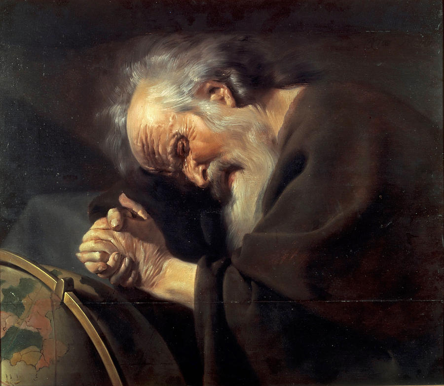 Johannes Moreelse Painting - Heraclitus by Johannes Moreelse