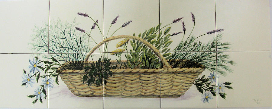 Nature Painting - Herb Basket by Dy Witt