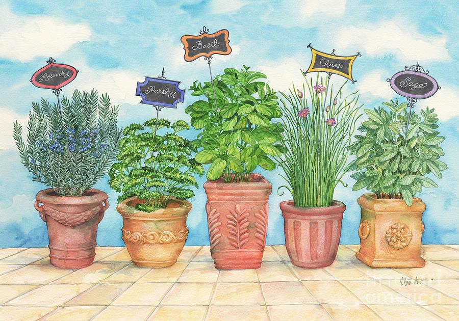 Vegetable Painting - Herb Garden by Paul Brent