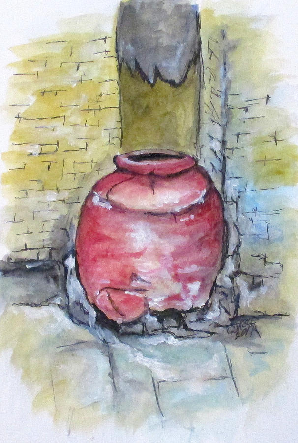 Herculaneum Amphora Pot Painting by Clyde J Kell