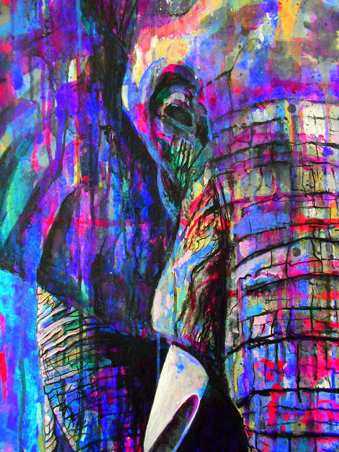 Elephant Painting - Herculean detail by Angie Wright
