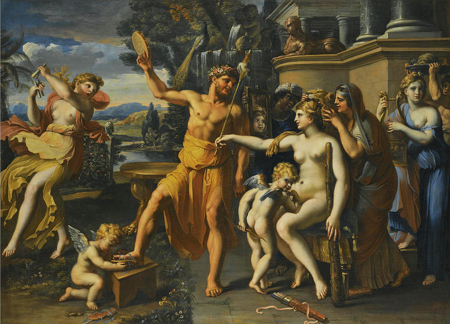 Hercules and Omphale Painting by Francois Perrier