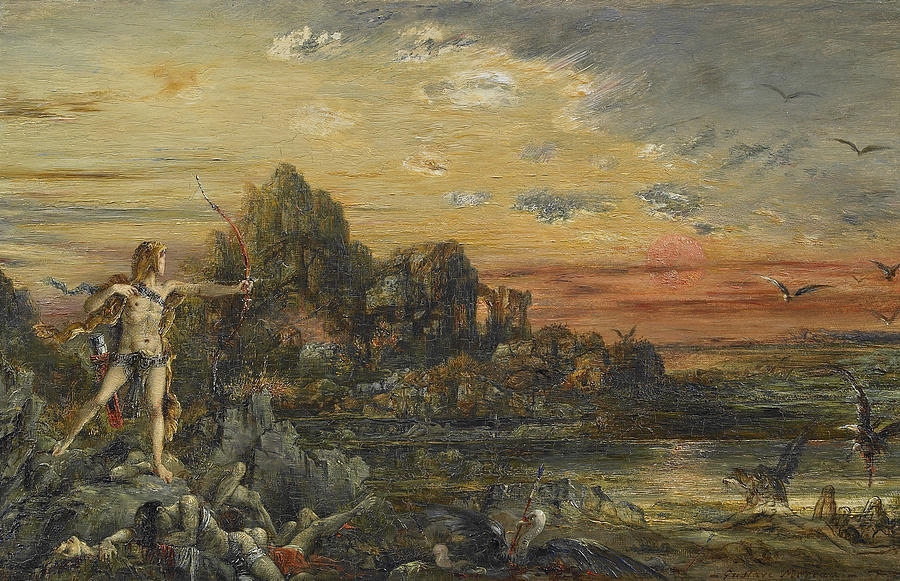 Hercules and the Stymphalian Birds Painting by Gustave Moreau