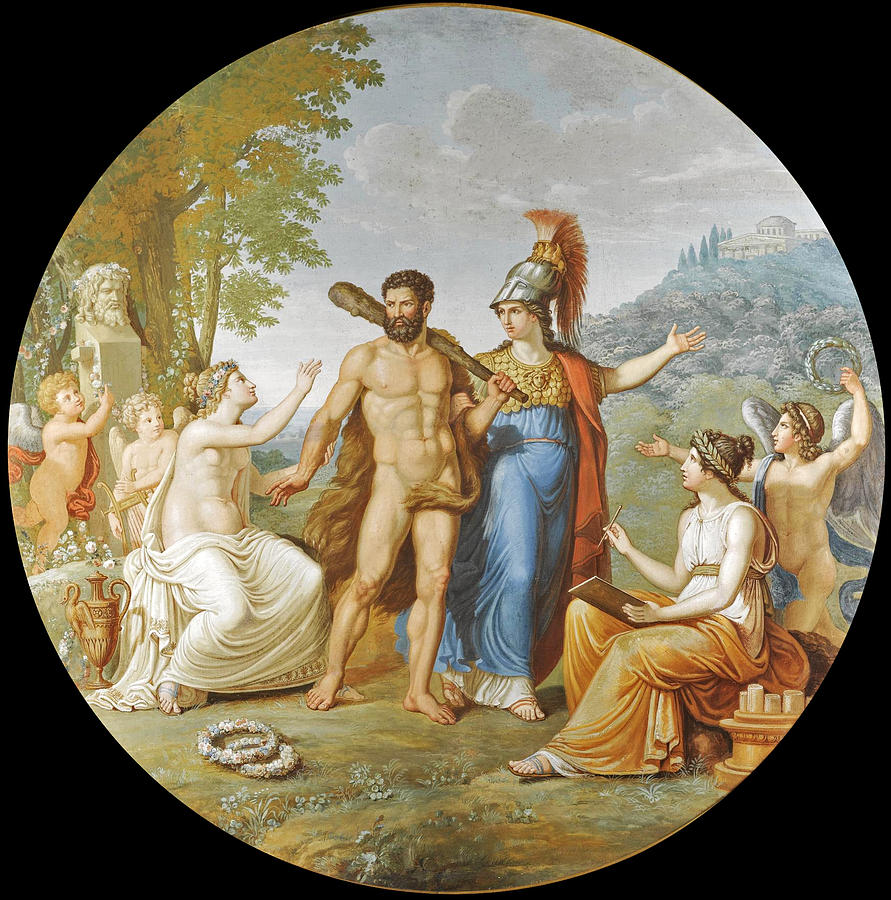 Hercules at the Crossroads between Vice and Virtue Painting by Attributed to Pelagio Palagi