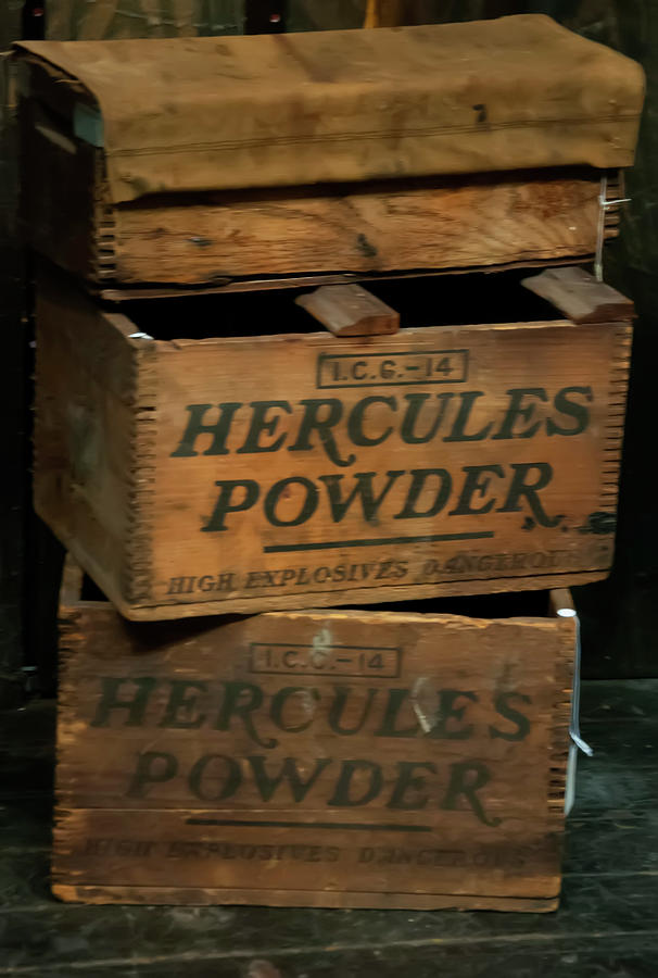 Hercules Photograph - Hercules dynamite crates by Flees Photos