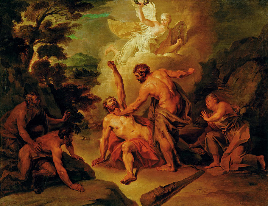 Hercules fighting Achelous  Painting by Nicolas Bertin