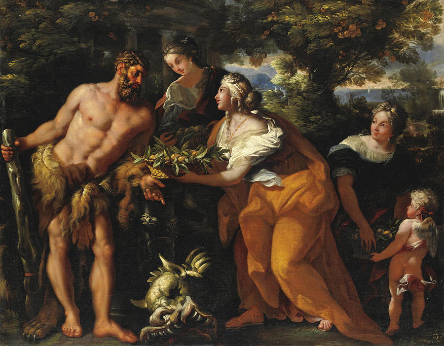 Hercules in the Garden of the Hesperides Painting by Michele Rocca