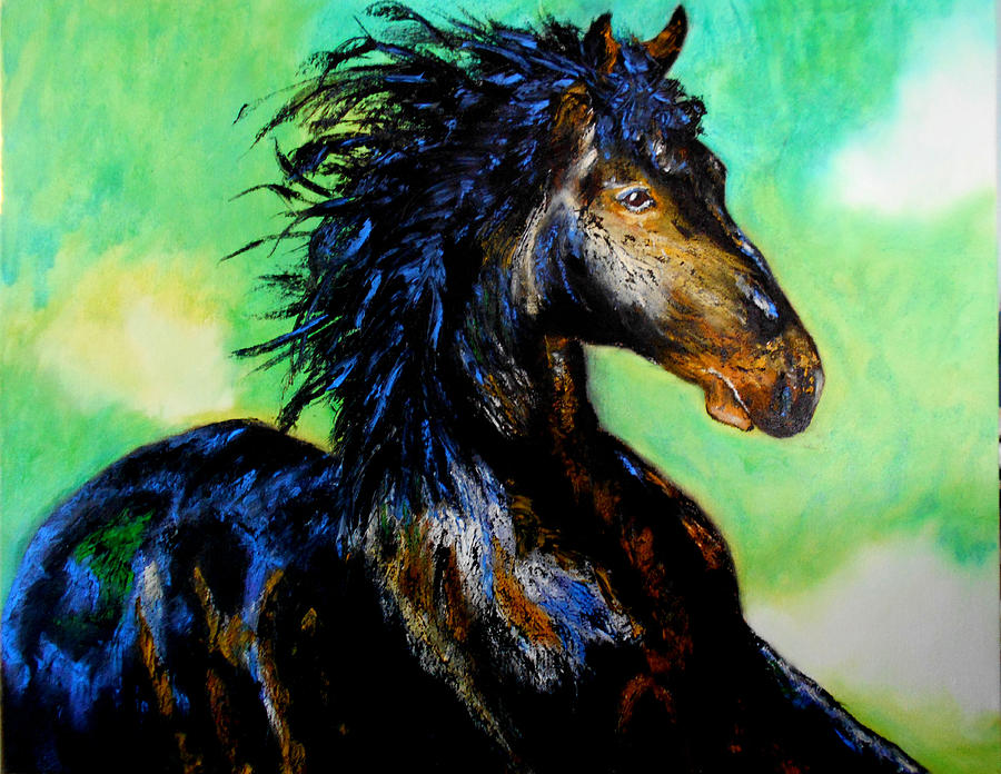 Horse Painting - Hercules by Maris Sherwood