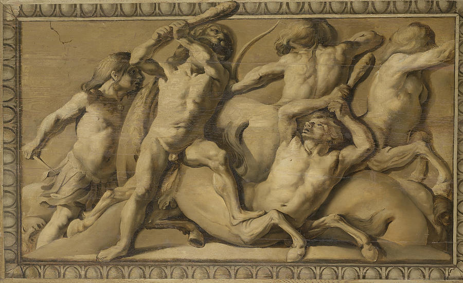 Hercules Slays the Centaurs. Jupiter Defeating the Centaurs Painting by Jacob van Campen