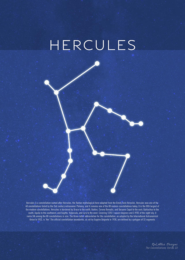 Space Mixed Media - Hercules The Constellations Minimalist Series 23 by Design Turnpike