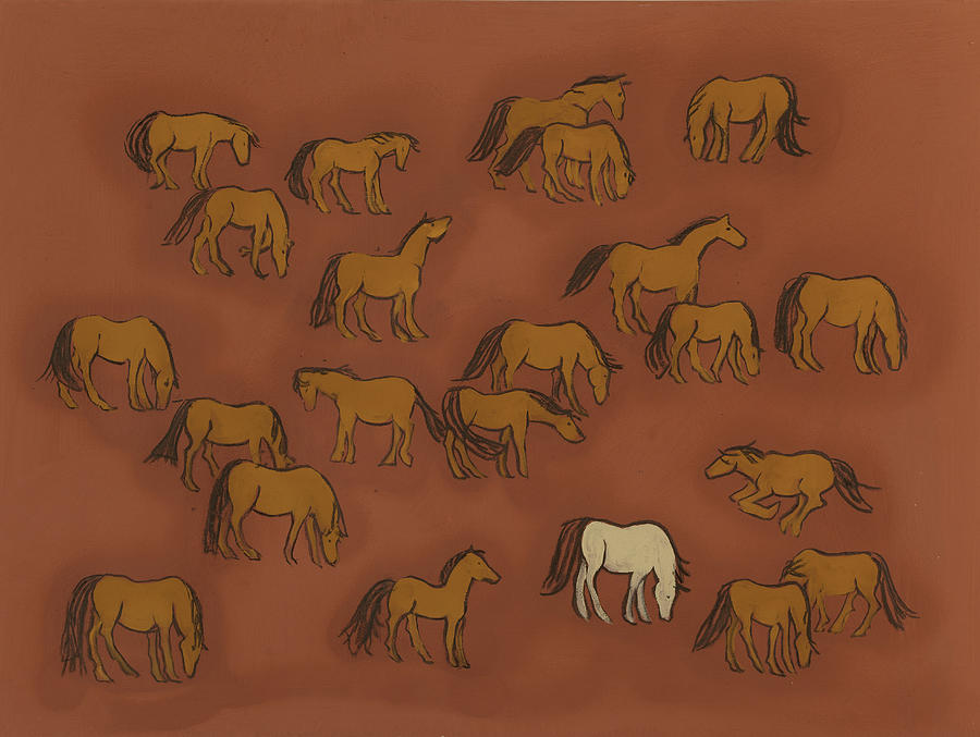 Nature Painting - Herd 1 by Sophy White