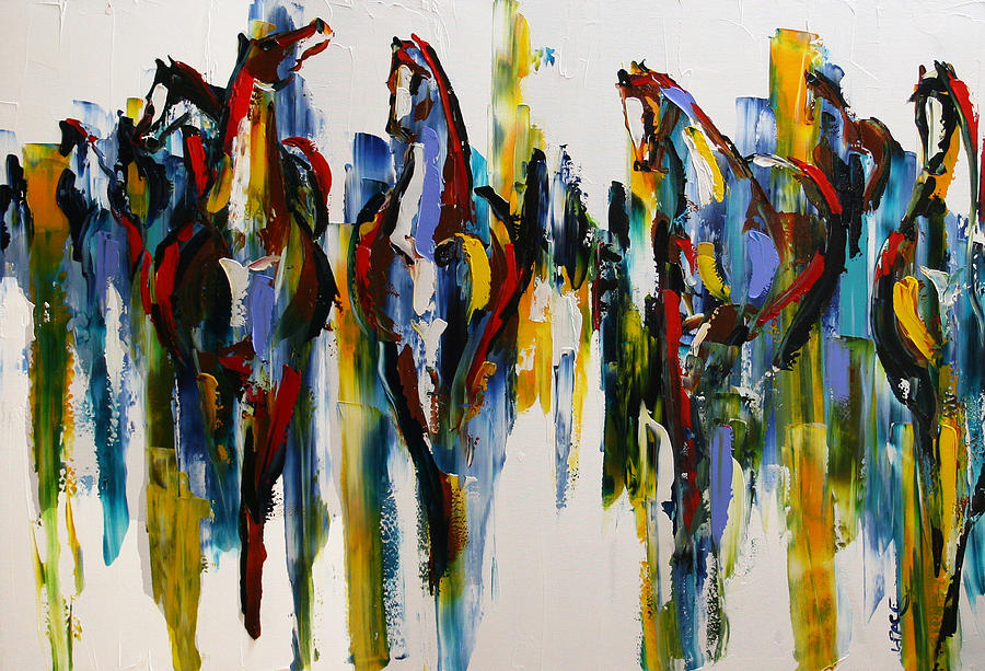Herd of Carousel Ponies Painting by Laurie Pace
