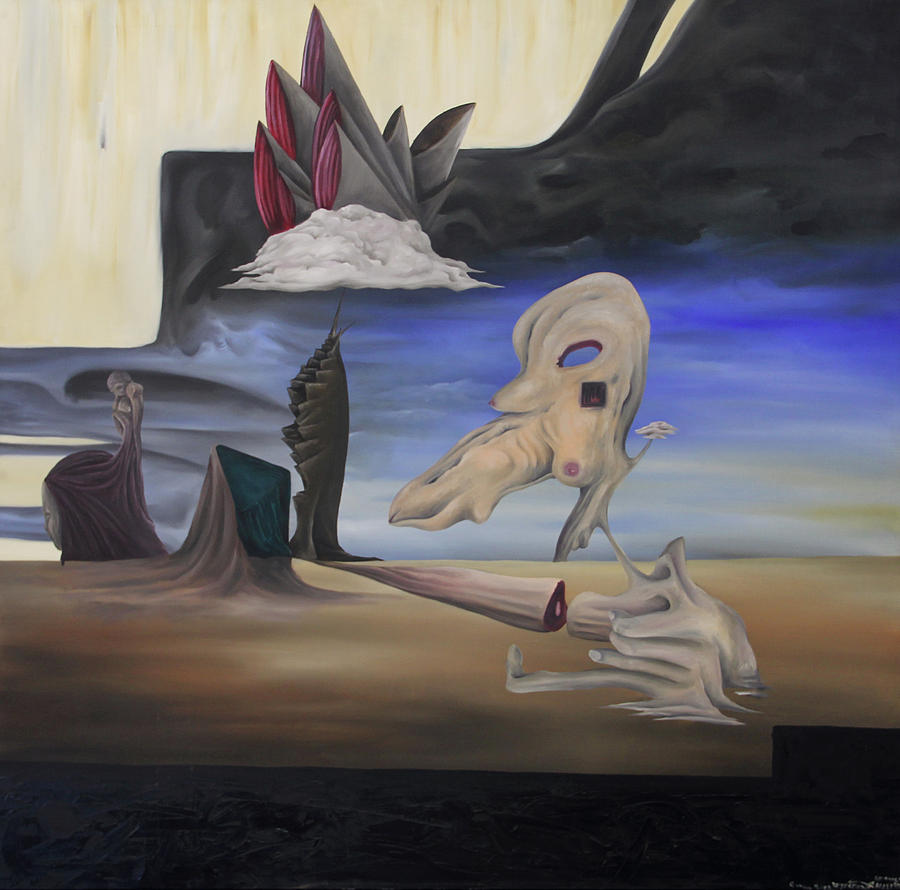 Surrealism Painting - Here and the Nothing by Joseph Demaree