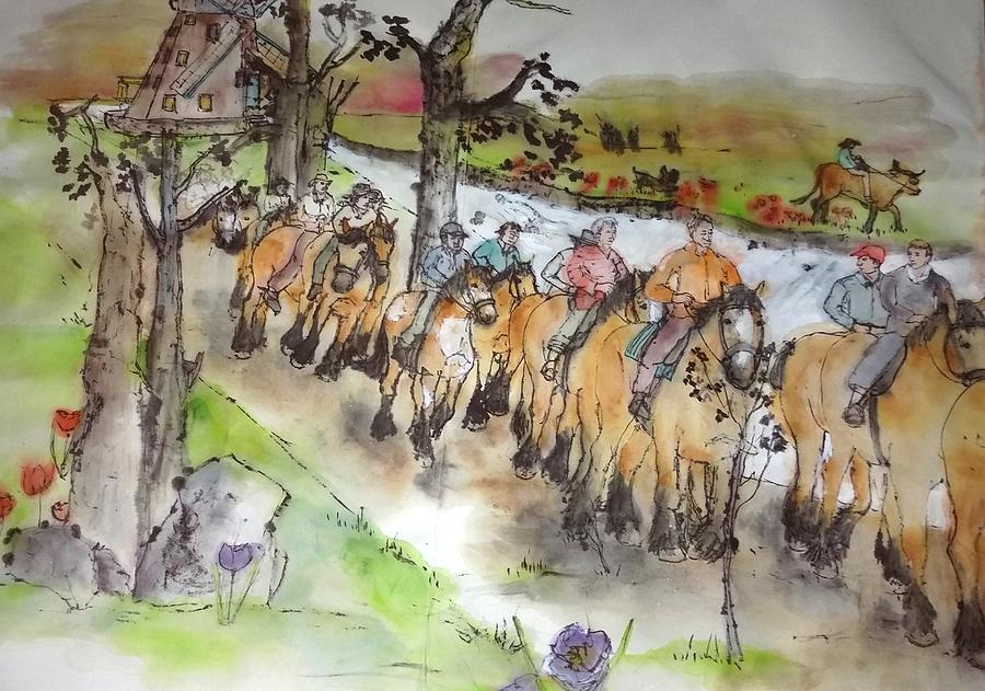 Here Come The Equines Album  Painting by Debbi Saccomanno Chan