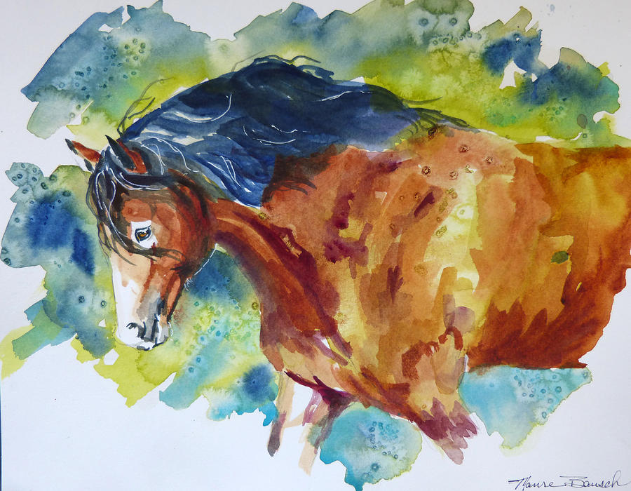 Horse Painting - Here Comes Beauty by P Maure Bausch
