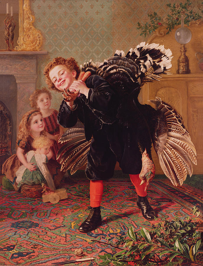 Turkey Painting - Here Comes the Gobbler by Sophie Anderson