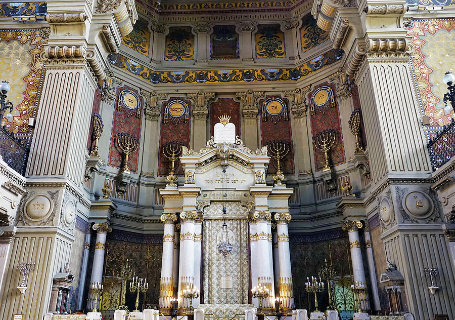 Interior Of The Tempio Maggiore di Roma or the Great Synagogue Of Rome In Ro Photograph by Rick Rosenshein