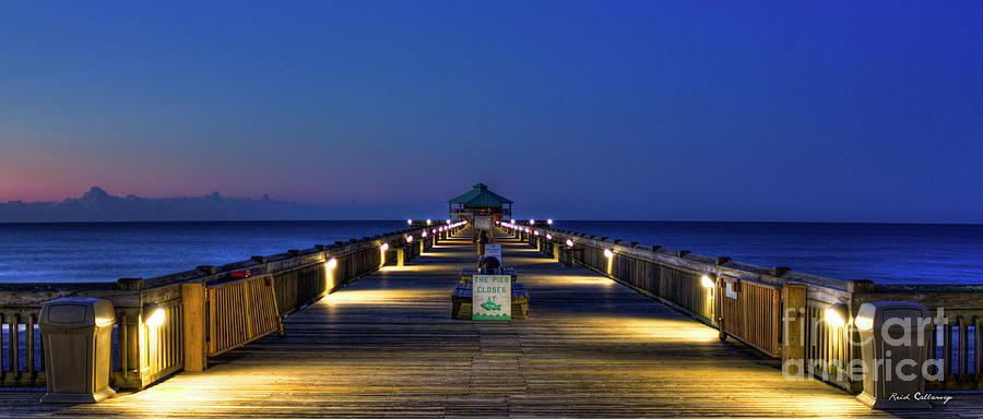 Here It Comes Now Folly Beach Pier Sunrise Art Photograph by Reid Callaway