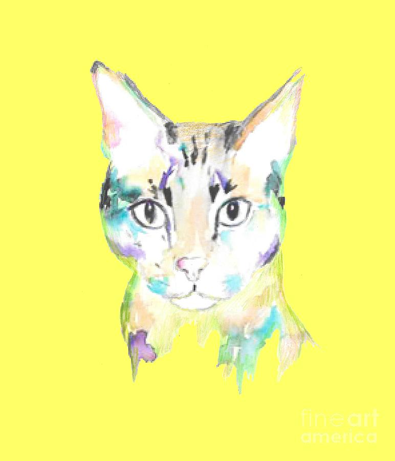 Here Kitty T-shirt Painting by Herb Strobino