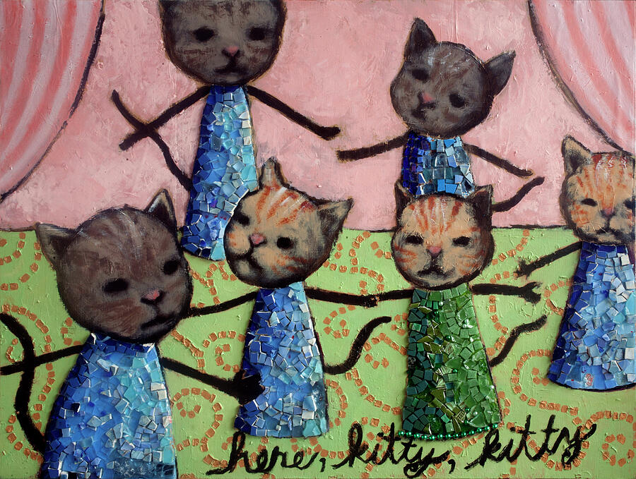 Here, Kitty, Kitty Painting by Pauline Lim