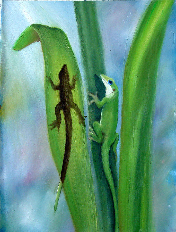 Here Lizard lizard Painting by Darlene Green Pixels