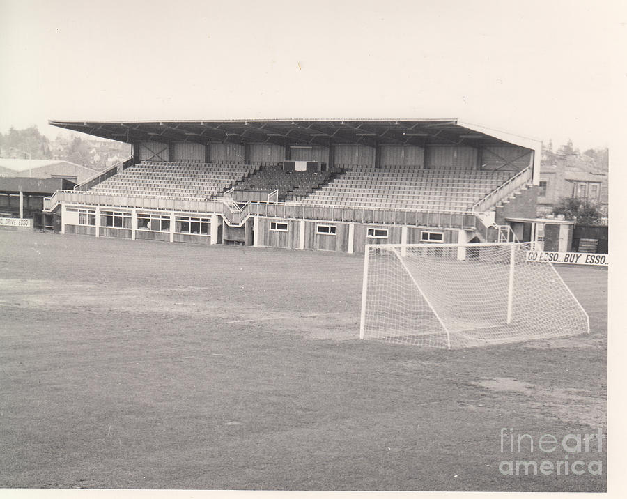 Hereford United - Edgar Street - Merton Stand 1 - BW - 1969 Photograph by Legendary Football Grounds