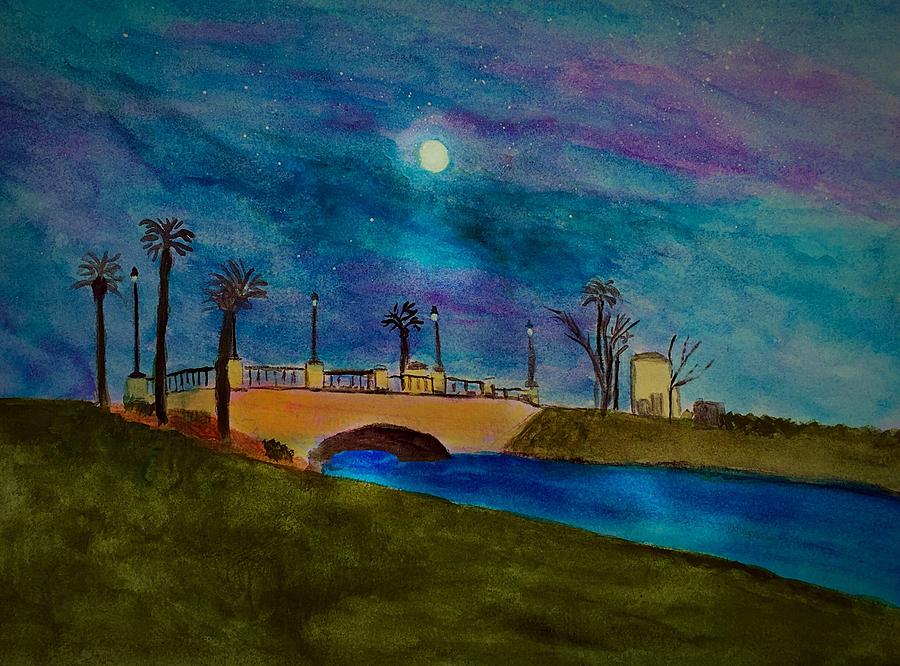 Heritage Isle at Night Painting by Anne Sands