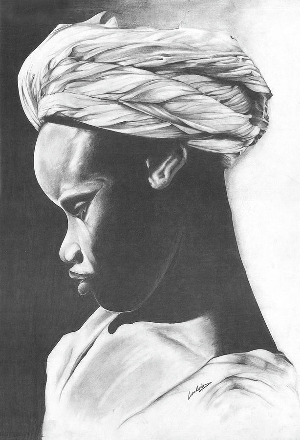 African Boy Drawing - Heritage by Rodolfo Cordoba