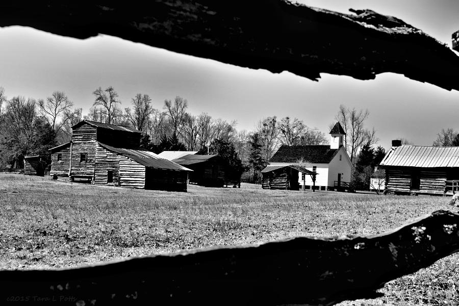 Architecture Photograph - Heritage Village in Black and White by Tara Potts