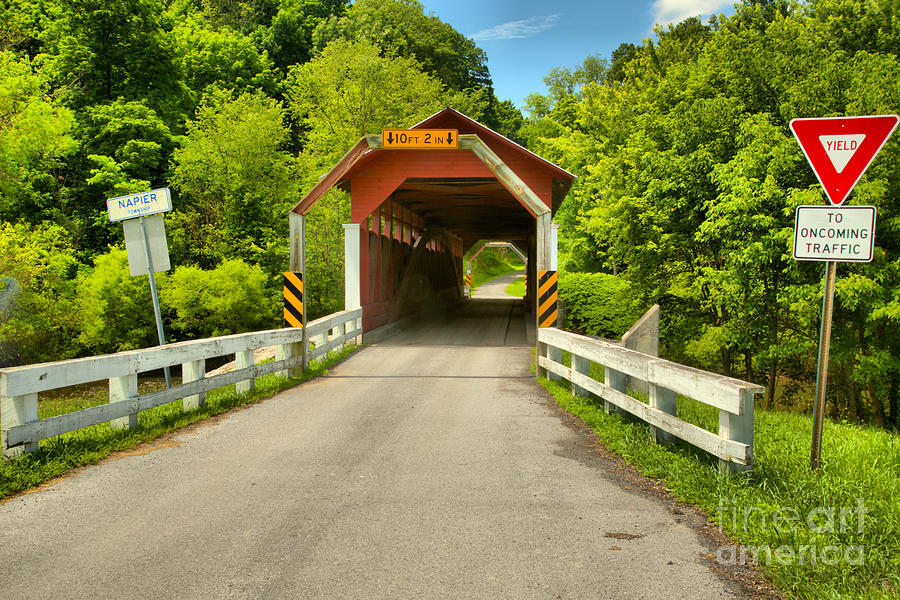 Herline Covered Bridge Old Country Road Photograph by Adam Jewell