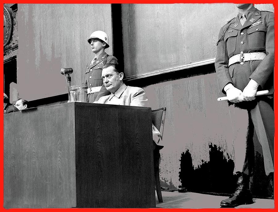 Herman Goering at Nuremberg trial 1945 color added 2016 Photograph by David Lee Guss