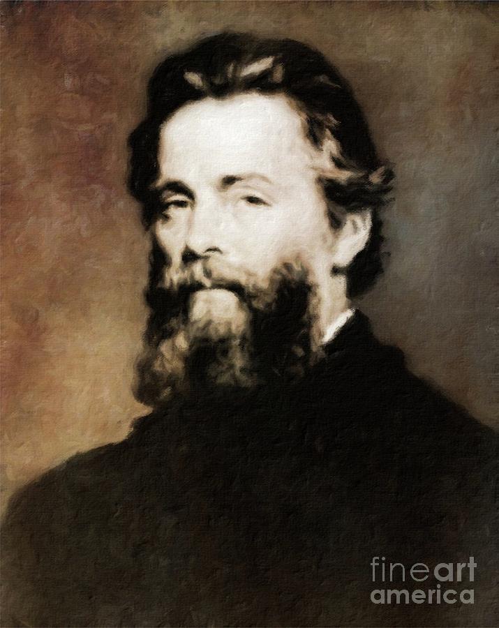 Vintage Painting - Herman Melville, Literary Legend by Mary Bassett by Esoterica Art Agency