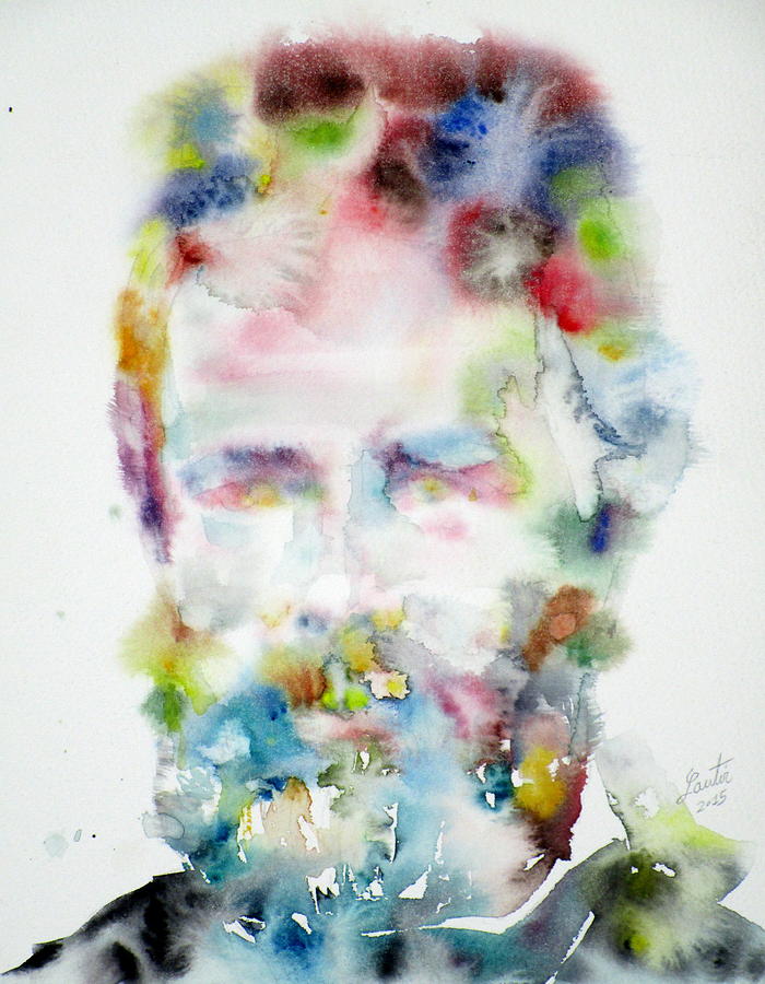 Herman Melville Painting - HERMAN MELVILLE - watercolor portrait.5 by Fabrizio Cassetta