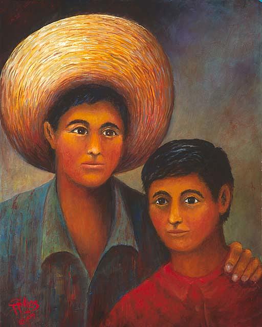Siblings Painting - Hermanos  by Herman Sillas