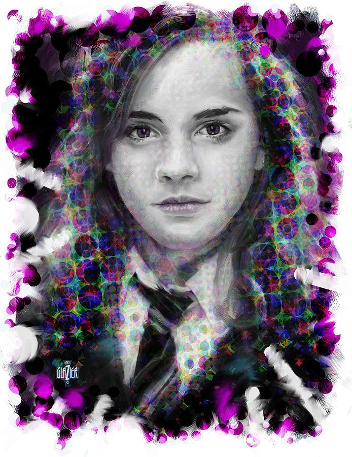 Harry Potter Digital Art - Hermione Granger Halftone Portrait by Garth Glazier