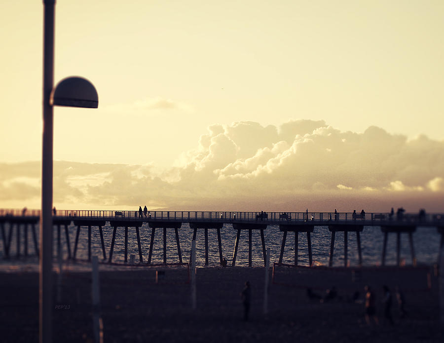 Hermosa Beach Pier At Sunset Photograph by Phil Perkins