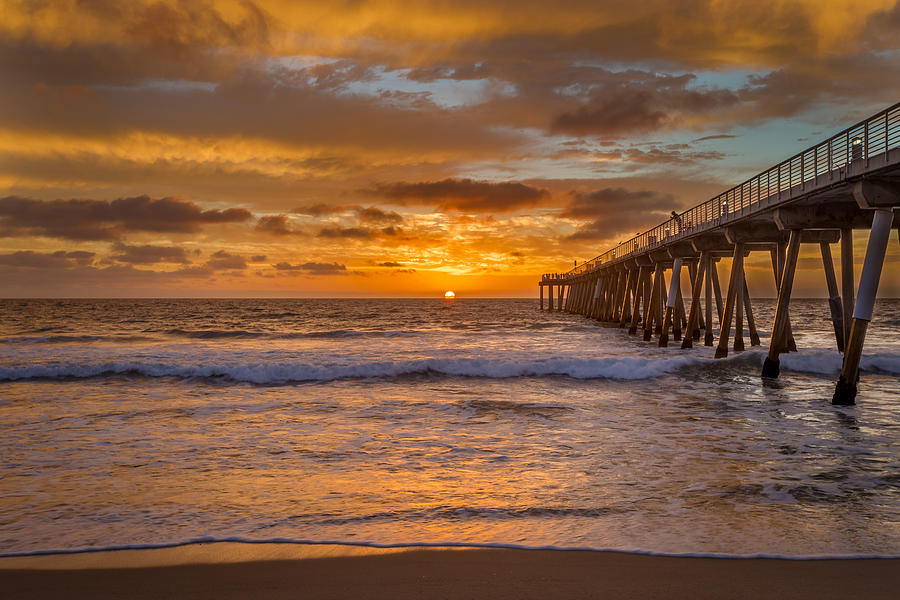 Hermosa Beach Pier Sunset Photograph By Daniel Solomon Fine Art America