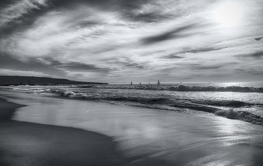 Hermosa Evening Black and White Photograph by Michael Hope
