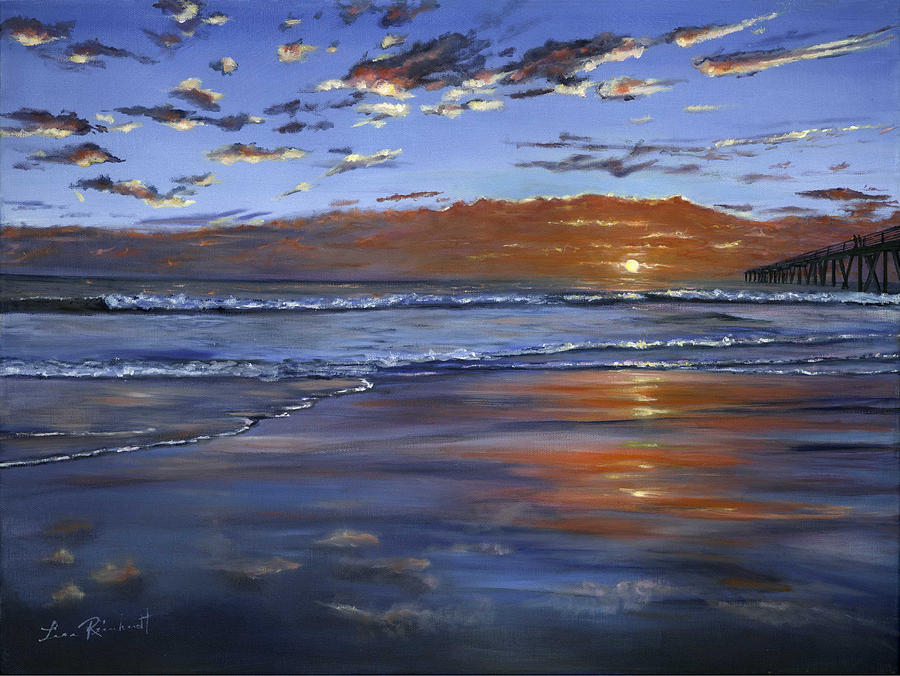 Hermosa Sunset Painting by Lisa Reinhardt