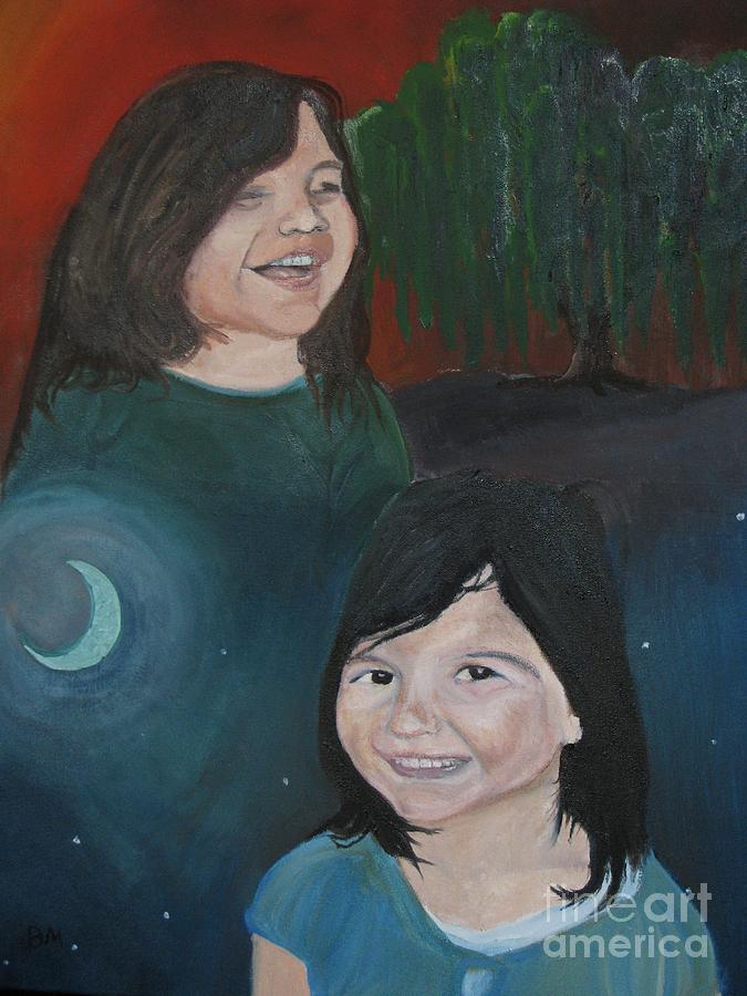 Sisters Painting - Hernandez Sisters by Brian Marcotte
